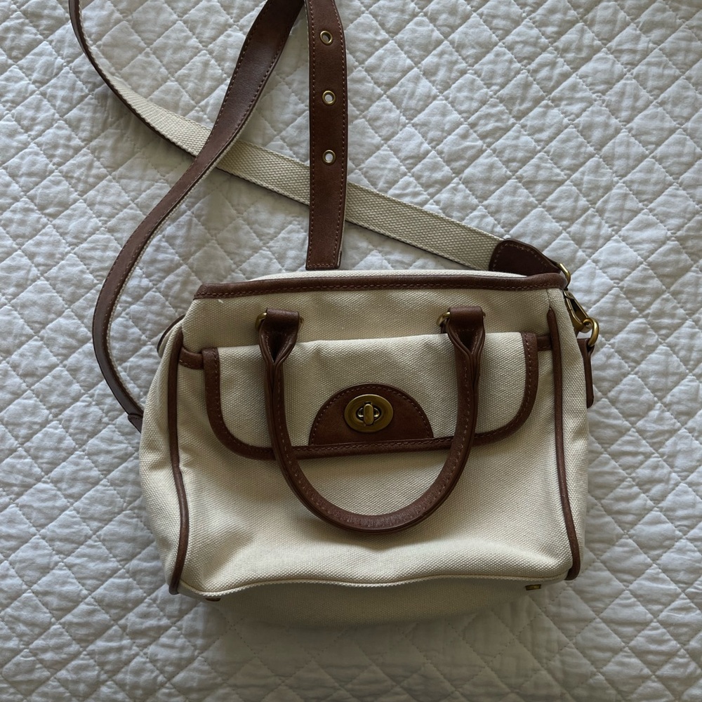 Casual Cream and Brown Women's Bag